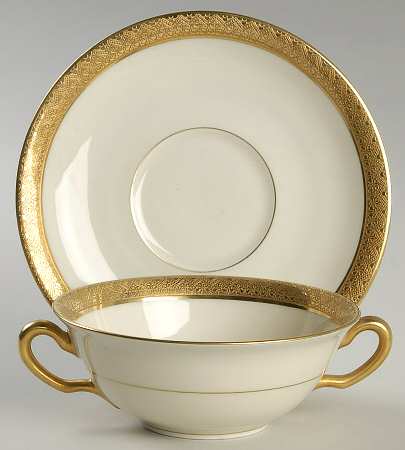 Aida Flat Cream Soup Bowl & Saucer Set