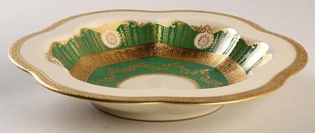 Antoinette Green Rim Soup Bowl
