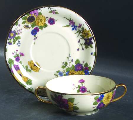 Autumnleaves Flat Cream Soup Bowl & Saucer Set