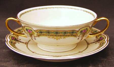 BLK3 Footed Cream Soup Bowl & Saucer Set