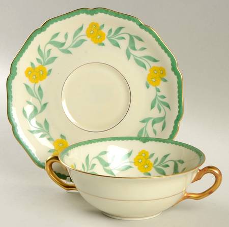 Daffodil Flat Cream Soup Bowl & Saucer Set