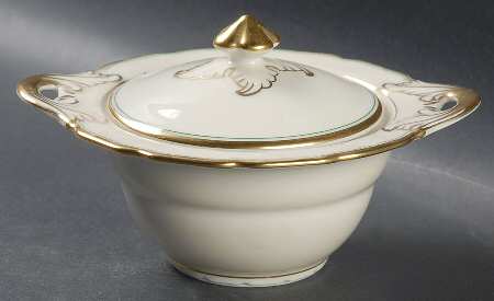Fortuna Green Sugar Bowl & Lid