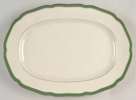 Green Band 14" Oval Serving Platter