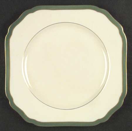 Green Band Square Salad Plate