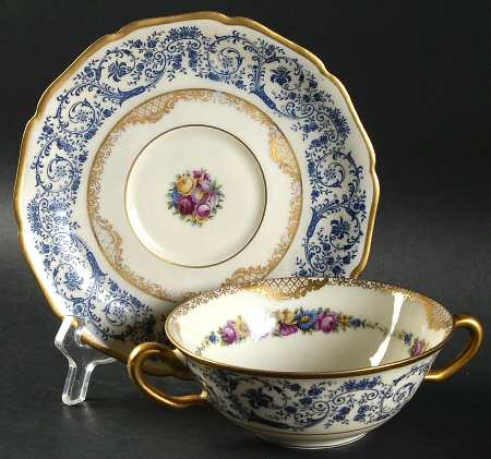 Margarite Flat Cream Soup Bowl & Saucer Set