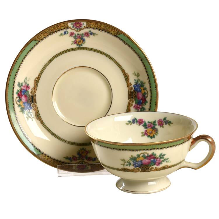 Maytime Footed Cup & Saucer Set