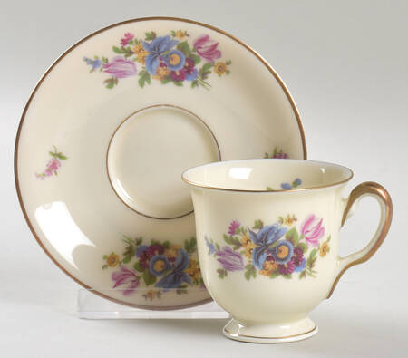 Meissen Footed Demitasse Cup & Saucer Set
