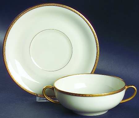 Mignon Flat Cream Soup Bowl & Saucer Set