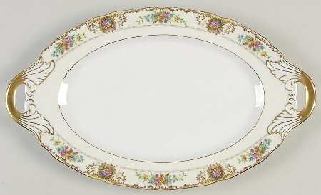 Patricia Brown 14" Oval Serving Platter