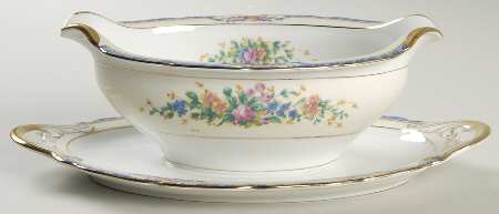 Rhoda Rhoda Blue Gravy Boat with Attached Underplate