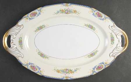 Rhoda Rhoda Blue 18" Oval Serving Platter