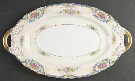 Rhoda Rhoda Blue 14" Oval Serving Platter