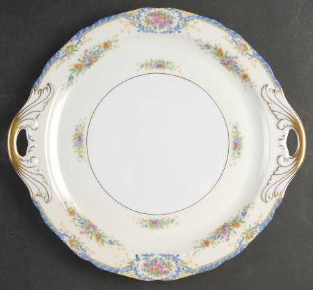 Rhoda Rhoda Blue Handled Cake Plate