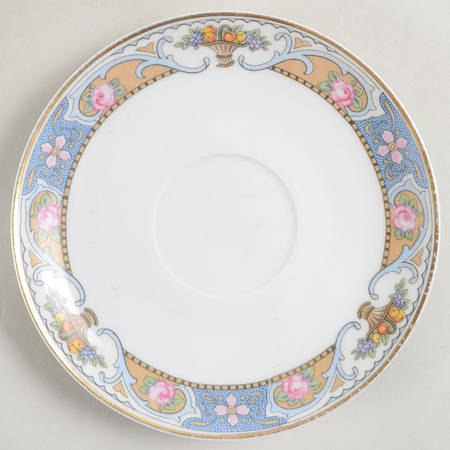 Rosari (Smooth, Fruit Basket, Blue) Saucer for Bouillon Cup by Black Knight