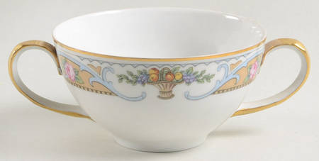 Rosari (Smooth, Fruit Basket, Blue) Flat Bouillon Cup