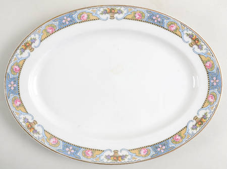 Rosari (Smooth, Fruit Basket, Blue) 11" Oval Serving Platter by Black Knight