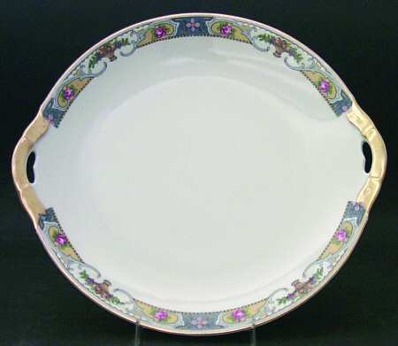 Rosari (Smooth, Fruit Basket, Blue) Handled Cake Plate