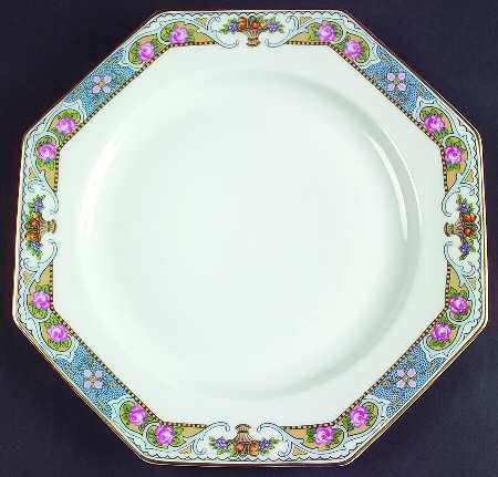 Rosari (Smooth, Fruit Basket, Blue) Octagonal Luncheon Plate