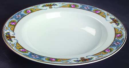 Rosari (Smooth, Fruit Basket, Blue) Rim Soup Bowl