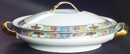 Rosari (Smooth, Fruit Basket, Blue) Oval Covered Vegetable