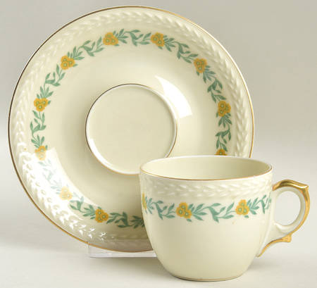 Springtime (Plain Ivory) Flat Cup & Saucer Set