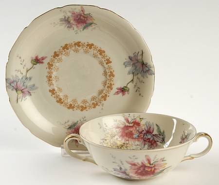 Thelma Flat Cream Soup Bowl & Saucer Set