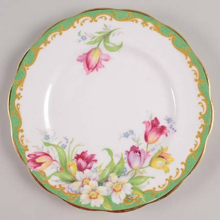 Narcissus Green Bread & Butter Plate