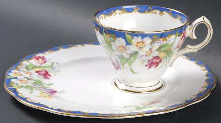 Narcissus (Blue) Snack Plate & Cup Set