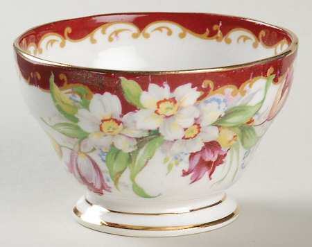 Narcissus (Maroon) Mini Open Sugar Bowl