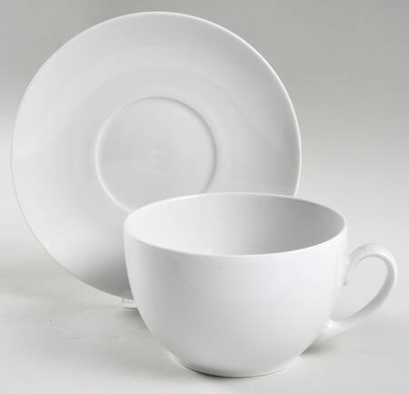 Athens White Oversized Cup & Saucer Set