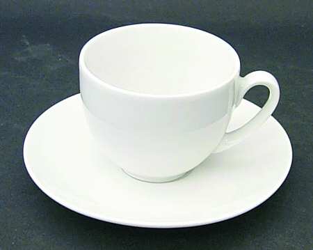 Athens White Flat Demitasse Cup & Saucer Set