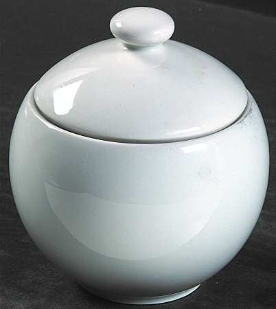 Athens White Sugar Bowl & Lid