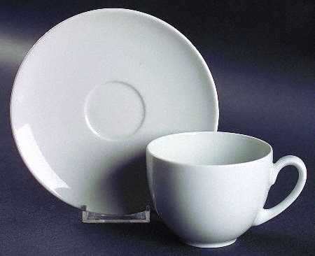 Athens White Flat Cup & Saucer Set
