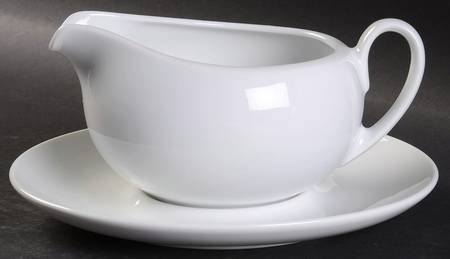 Athens White Gravy Boat & Underplate
