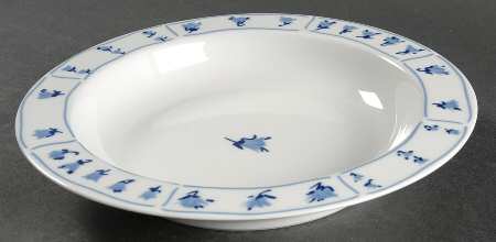 Blue Fields Rim Soup Bowl