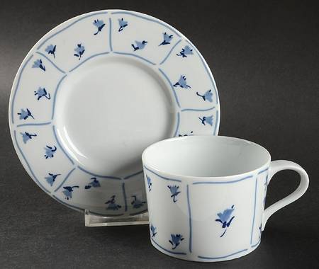 Blue Fields Flat Cup & Saucer Set