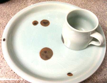 Tobi Celadon Snack Plate & Cup Set