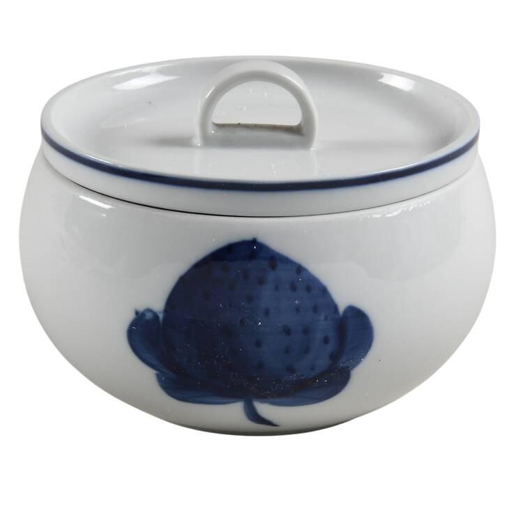 Blue Strawberries Sugar Bowl & Lid