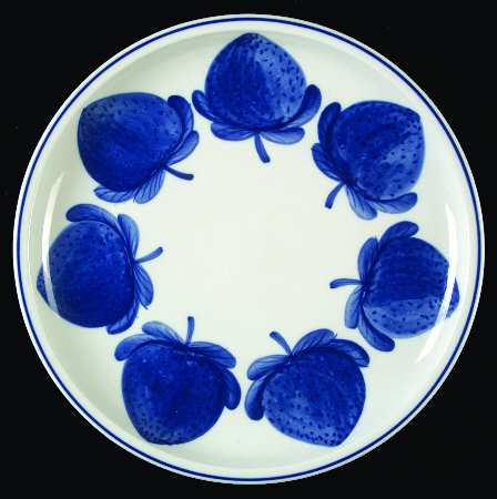 Blue Strawberries Dinner Plate