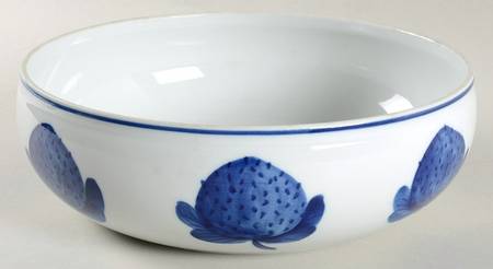 Blue Strawberries 8" Round Vegetable Bowl