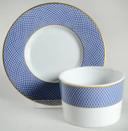 Blue Skies Flat Bouillon Cup & Saucer