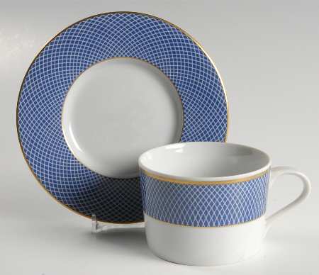 Blue Skies Flat Cup & Saucer Set
