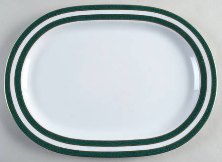 Carnegie Green 15" Oval Serving Platter
