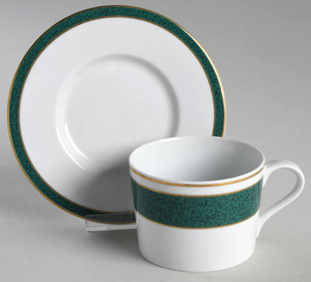 Carnegie Green Flat Cup & Saucer Set by Block