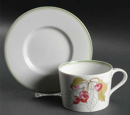Cherry Flat Cup & Saucer Set