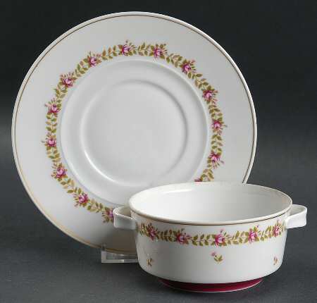 Chateau Rouge Flat Cream Soup Bowl & Saucer Set