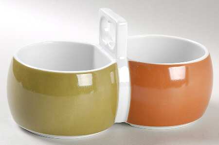 Chromatics Gold Brown Divided Open Sauce Boat