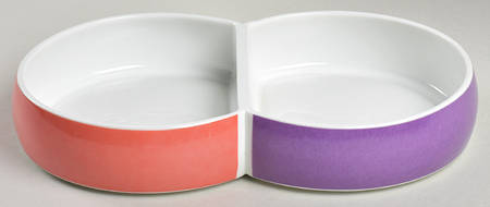 Chromatics Red Lavender 10" Oval Divided Vegetable Bowl