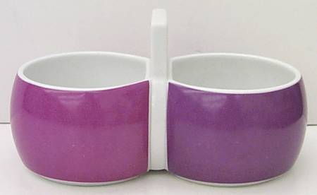 Chromatics Red Lavender Divided Open Sauce Boat