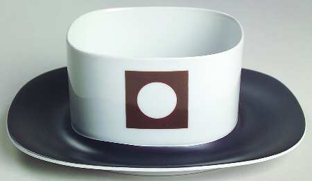 Circle In The Square Gravy Boat with Attached Underplate